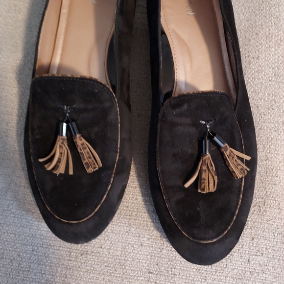 BeautiFeel Chloe Suede Loafers with Animal Print Tassles Sz-40 9/9.5 - Picture 2 of 9